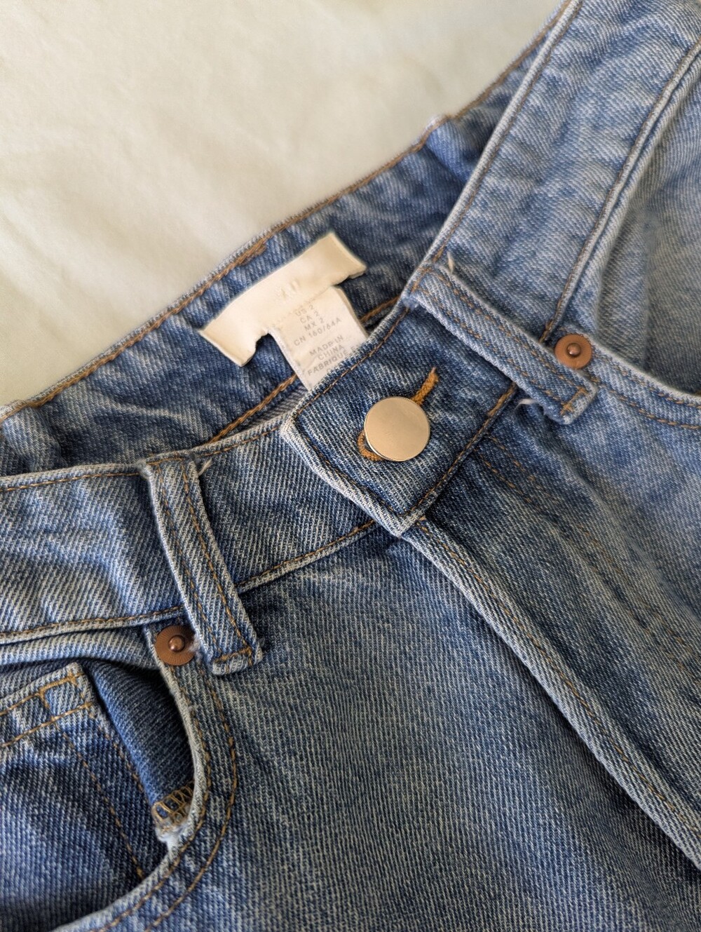*3 For $15* H&M High Waisted Button Front Jeans - Picture 3 of 9